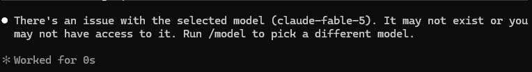 trump schaltet anthropics bestes modell (fable) ab! fehlermeldung in claude code: „there's an issue with the selected model (claude-fable-5). it may not exist or you may not have access to it.“